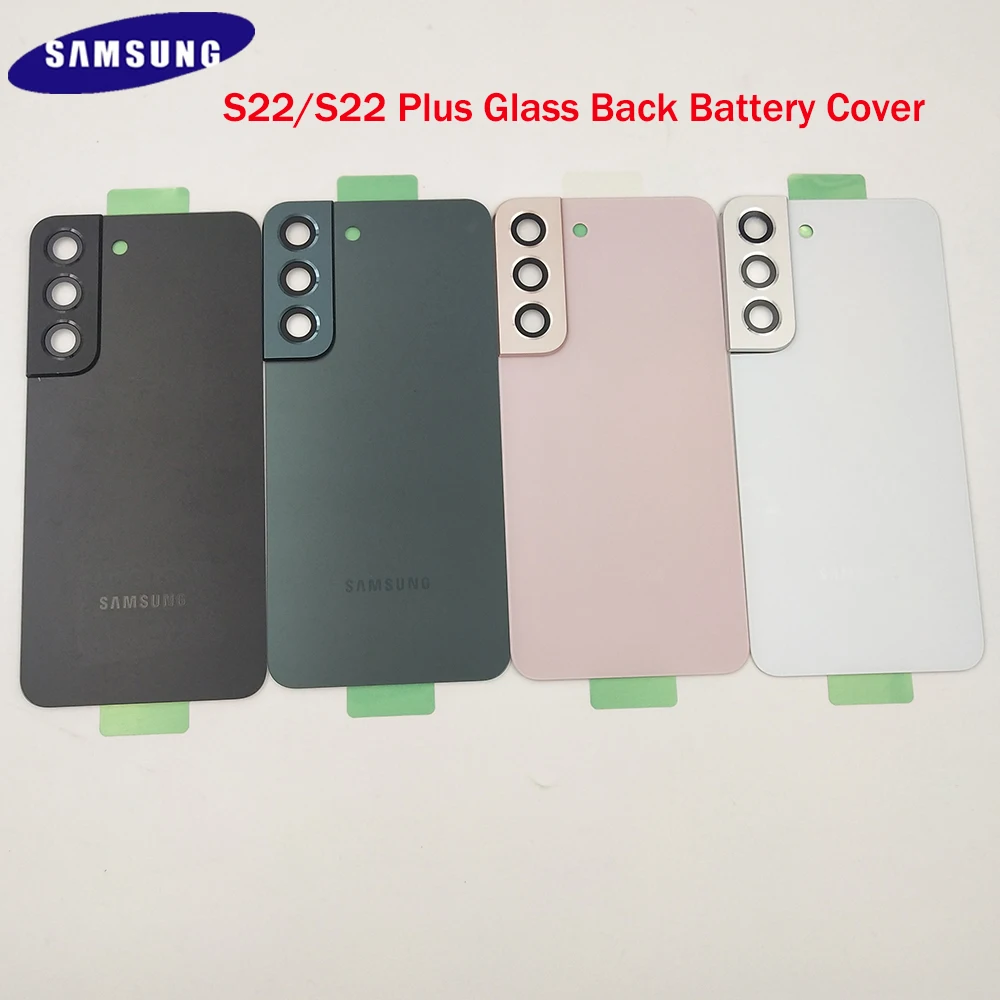 

Оригинальное заднее стекло для Samsung Galaxy S22 S22Plus S22 + S 22 Крышка батарейного отсека задняя панель корпуса с рамкой стеклянного объектива камеры