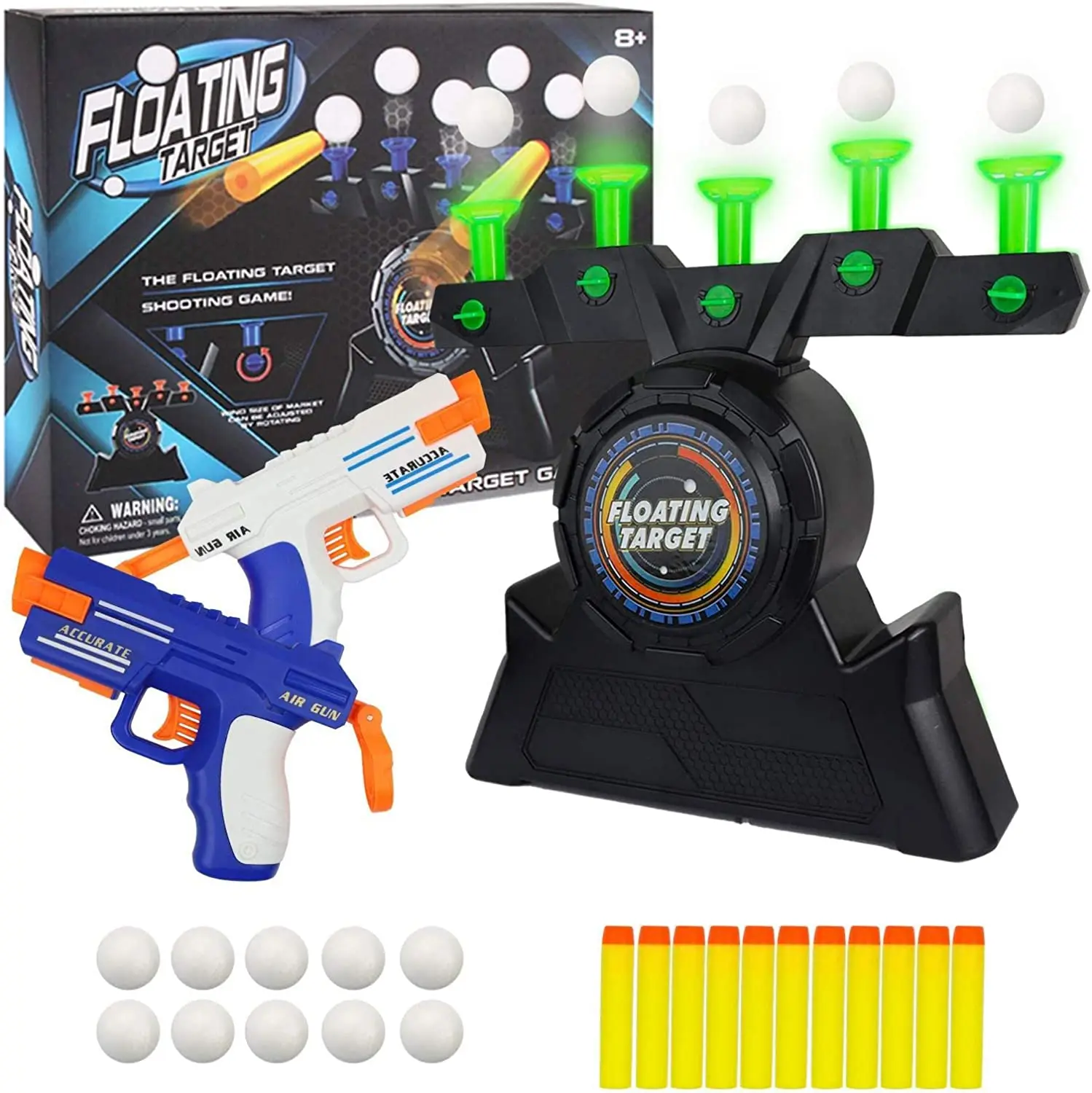 

Hover Shooting Games Toy for Kids Nerf Compatible Floating Ball Targets with Foam Bullets Cool Birthday Gift Toys for Boys Girls