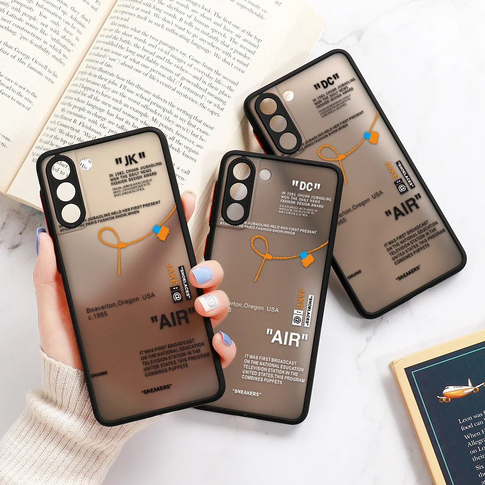 

Hot Street Sport Brand Phone Case For Samsung S22 Ultra Case S21 S20 FE S10 S9 S8 Note 10 Plus Note 20 Ultra White Lable Covers