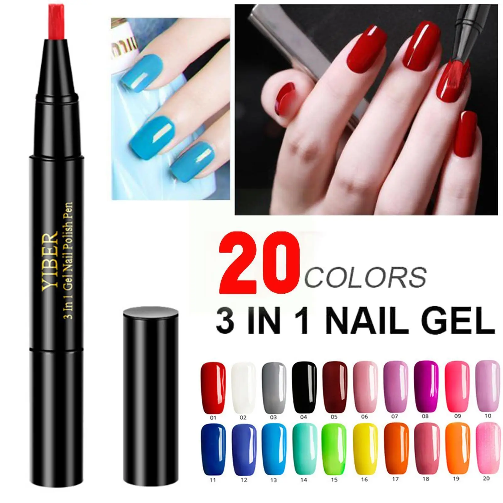 Nail Gel Polish Pen Glitter One Step Gel Pencil Nails Semi Polish Art Gel Nail Permanent UV Manicure Varnish N5G2