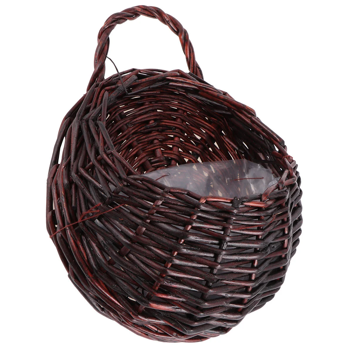 

Flower Basket Outdoor Hanging Planter Wall Woven Handicrafts Balcony Decoration Wooden Planters