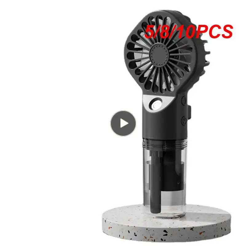

5/8/10PCS Water Supplement Spray Fan Strong Power Mini Handheld Small Fan Humidification Usb Charging Portable Fan Rapid Cooling