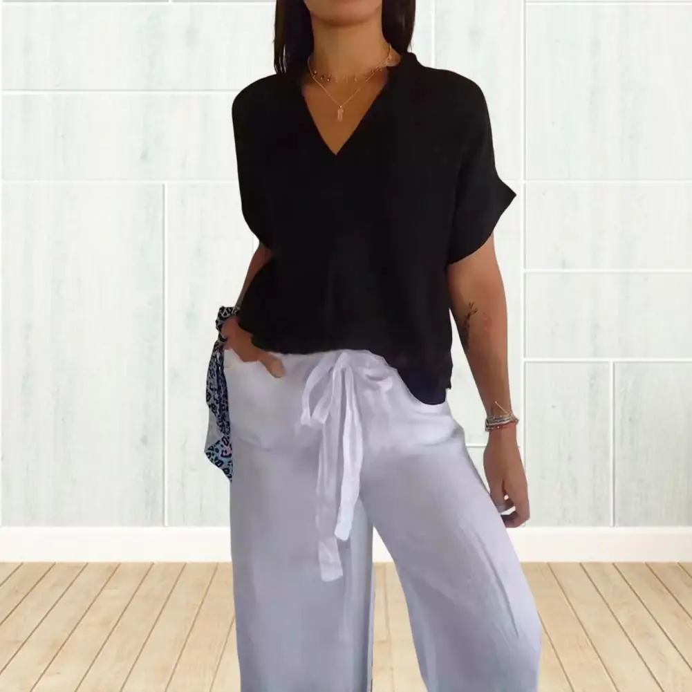 Женская Однотонная футболка универсальная элегантная однотонная женская с