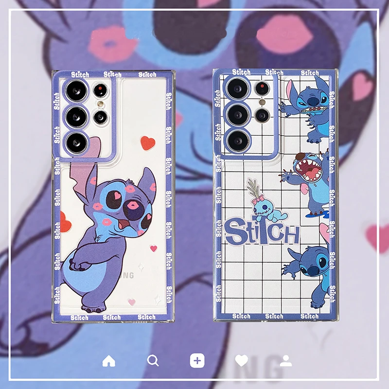 

Disney Disney Stitch Couple Phone Case for Samsung Galaxy S20 S22 S21 A71 A73 Note 10 20 Ultra FE Plus 4G 5G Anti-fall Cover