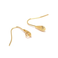10pcs teardrop shaped dot hooksgold plated brassdangle earrings component18 5mm ear wirejewelry earring making