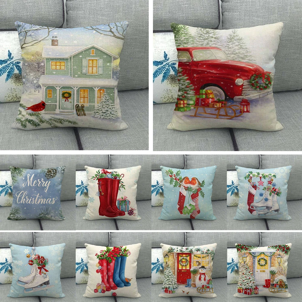 Домашняя наволочка для подушки домашнее украшение Рождественская домашний