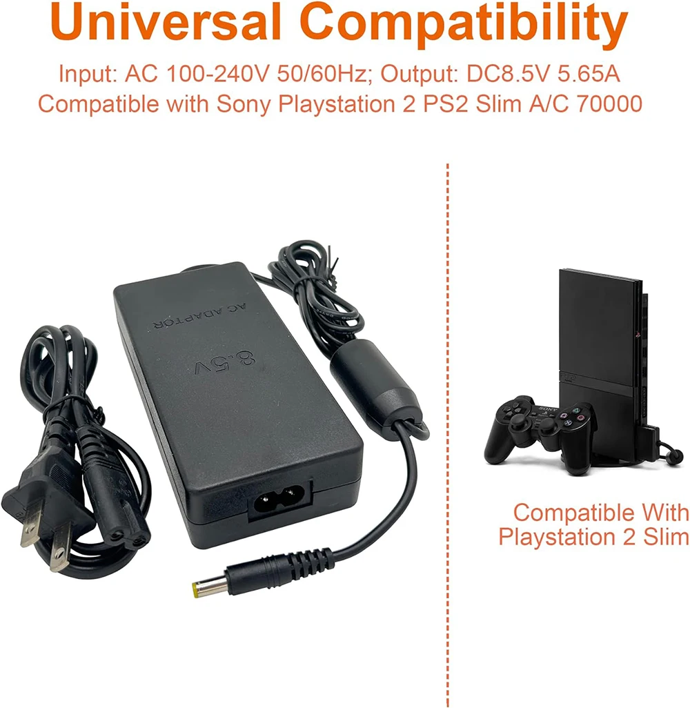 Шнур питания Тонкий адаптер переменного тока зарядное устройство с AV-кабелем для