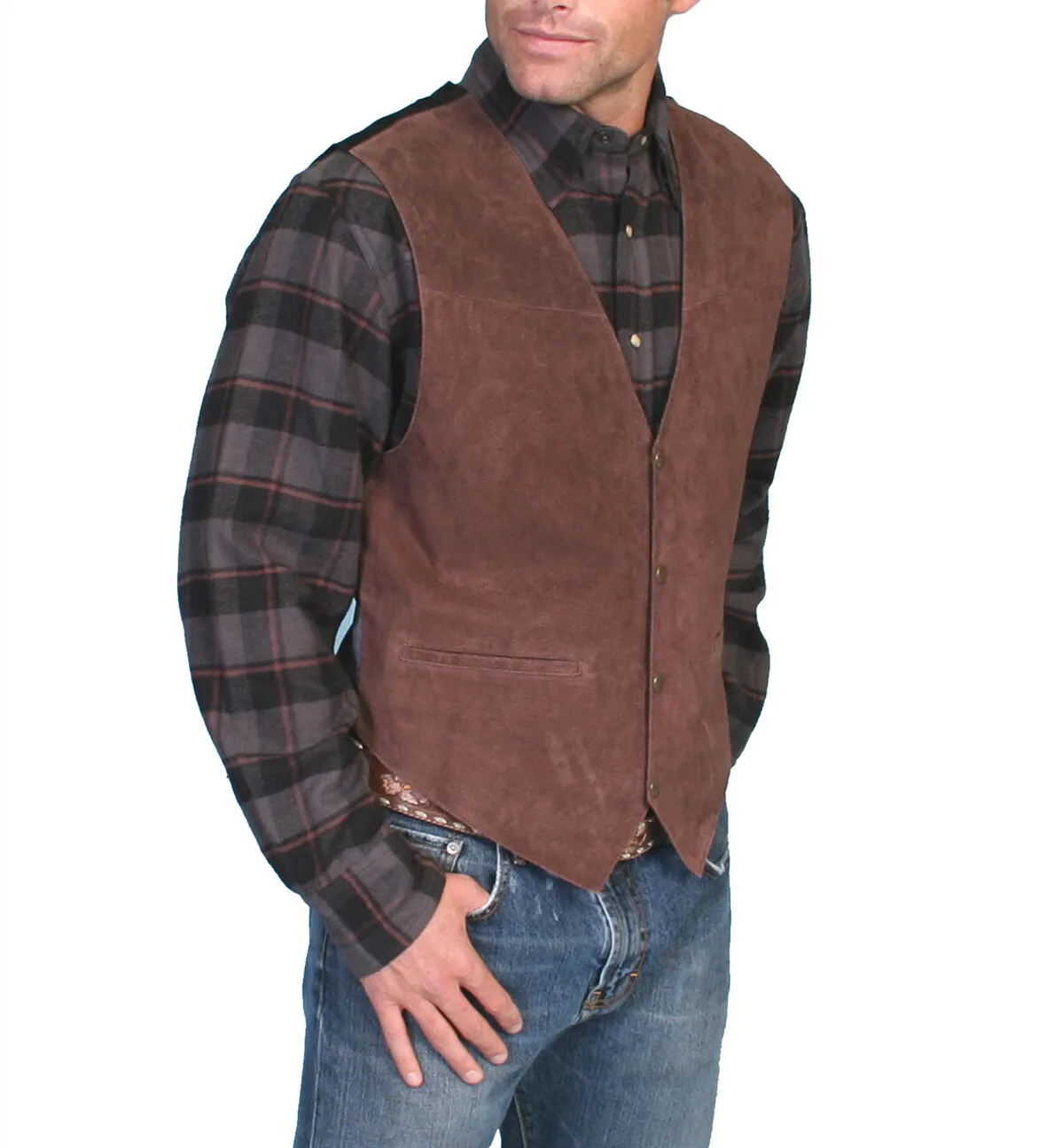 

Mens Suede Vest Western Leather
