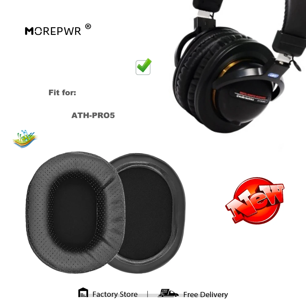 

Morepwr Replacement Ear Pads for Audio-technica ATH-PRO5 Headset Parts Leather Cushion Velvet Earmuff Earphone Sleeve Cover
