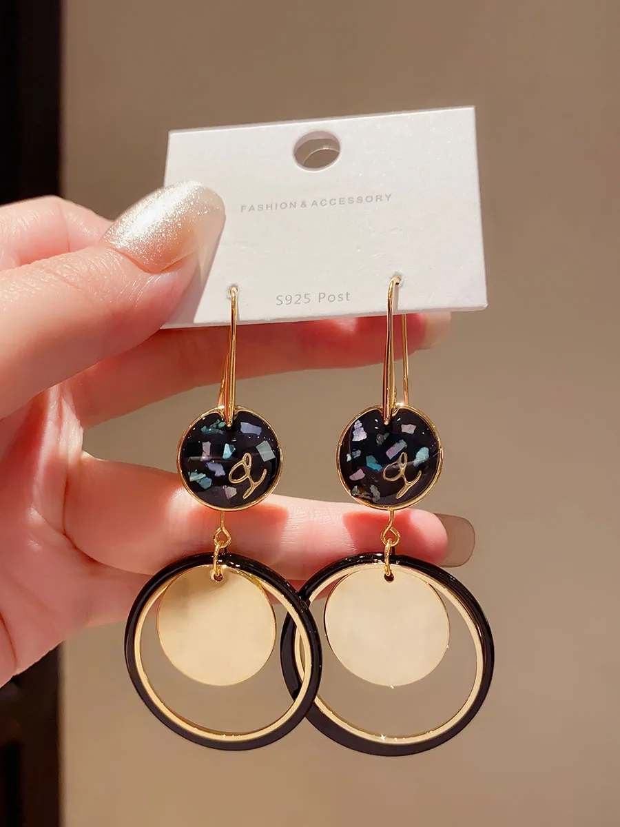 Высококачественные длинные круглые серьги в стиле ретро с преувеличенным