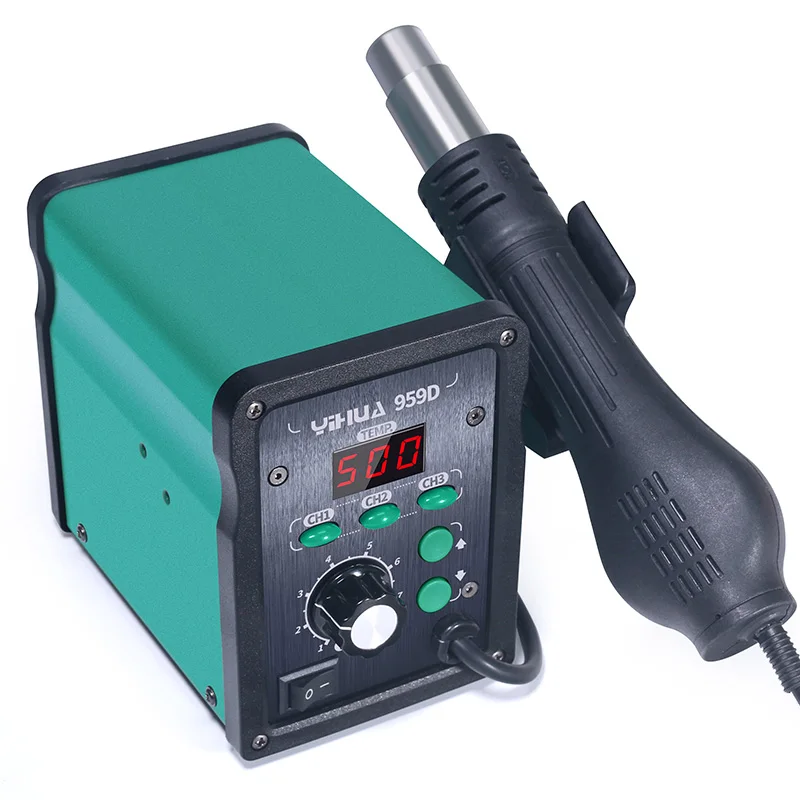Паяльная станция YIHUA 959D SMD с паяльником пистолет горячего воздуха 220 В для