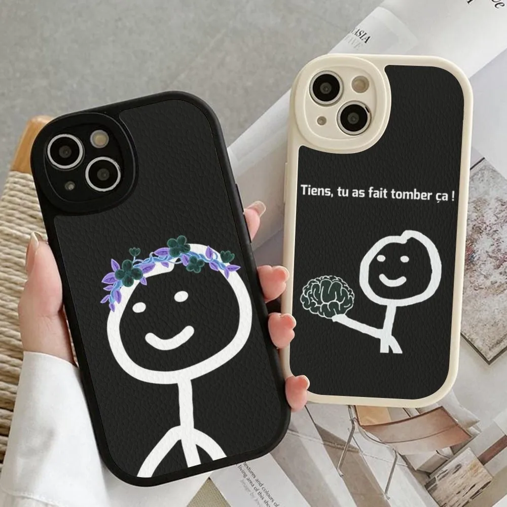 Забавный Милый мультяшный чехол для телефона жесткий кожаный iPhone 14 13 12 Mini 11 Pro Max Xs