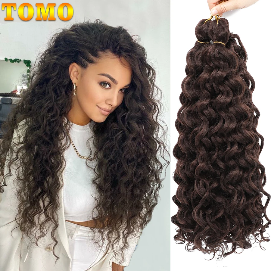 TOMO Synthetic Hair Ocean Wave Crochet Hair 18 24 Inches Freetress Water Wave Braiding Hair Crochet Braid Extensions for Women