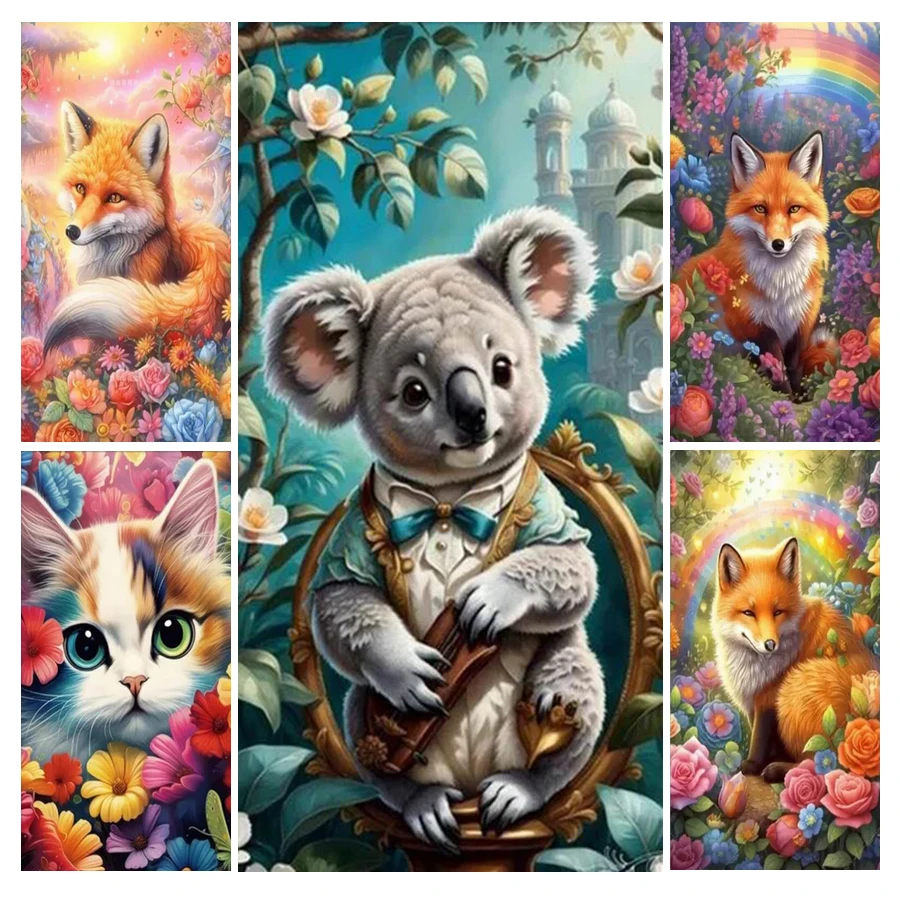 

Diy Large Size Diamond Art Animal Koala Painting Stitch Full Mosaic Embroidery Rhinestone Rainbow Fox Picture Wall Decor AA5020