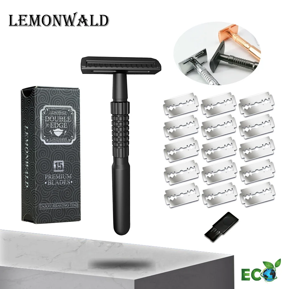 

Lemonwald Metal Double-Edged Razor With 5 Blades, Safe Shaving For Men And Women, The Best Gift For Lovers