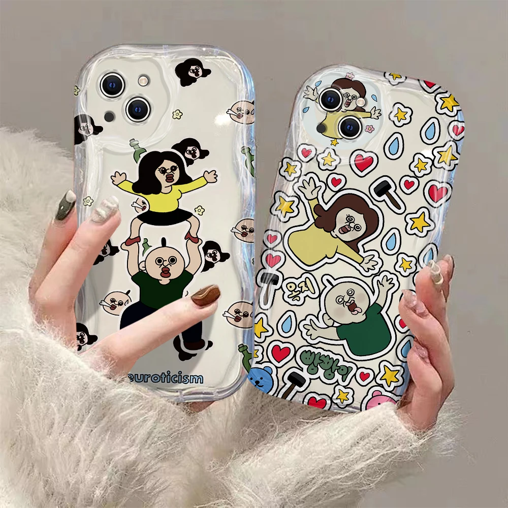 Фото Bang Bang Tang Tang Protect Funny Couple 3D Wave Phone Case For Samsung Galaxy S25 S24 S23 S21 S20 FE Plus Ultra 4G 5G Cover №2