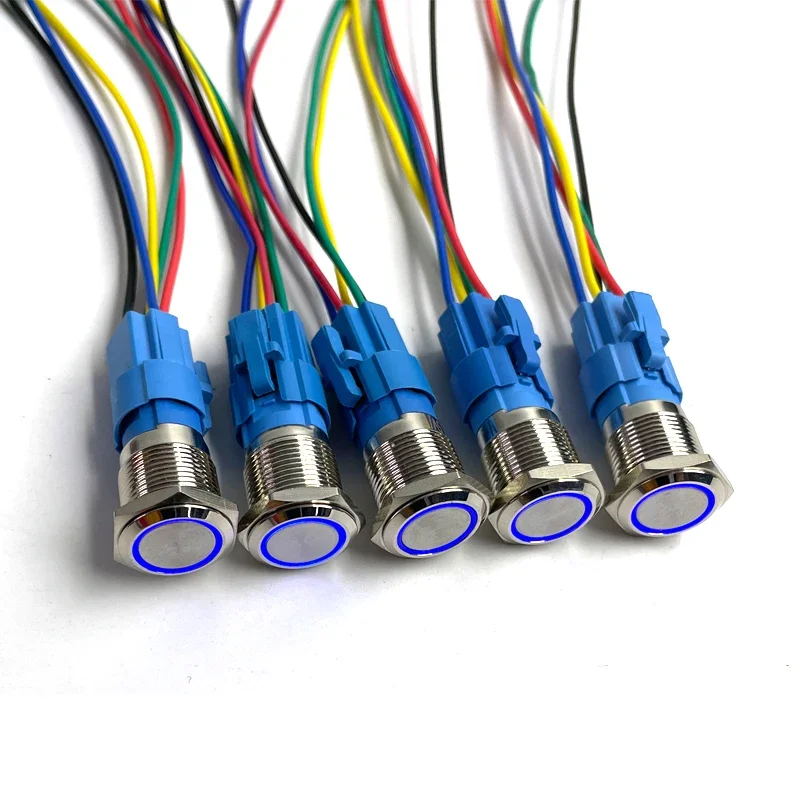 

Металлические кнопочные переключатели 12В 5шт