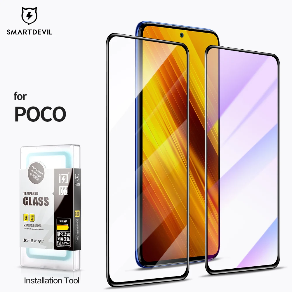 Стекло SmartDevil с полным покрытием для Xiaomi POCO F3 F4 F2 Pro X3 NFC Защита экрана M4 M3 X4 GT HD
