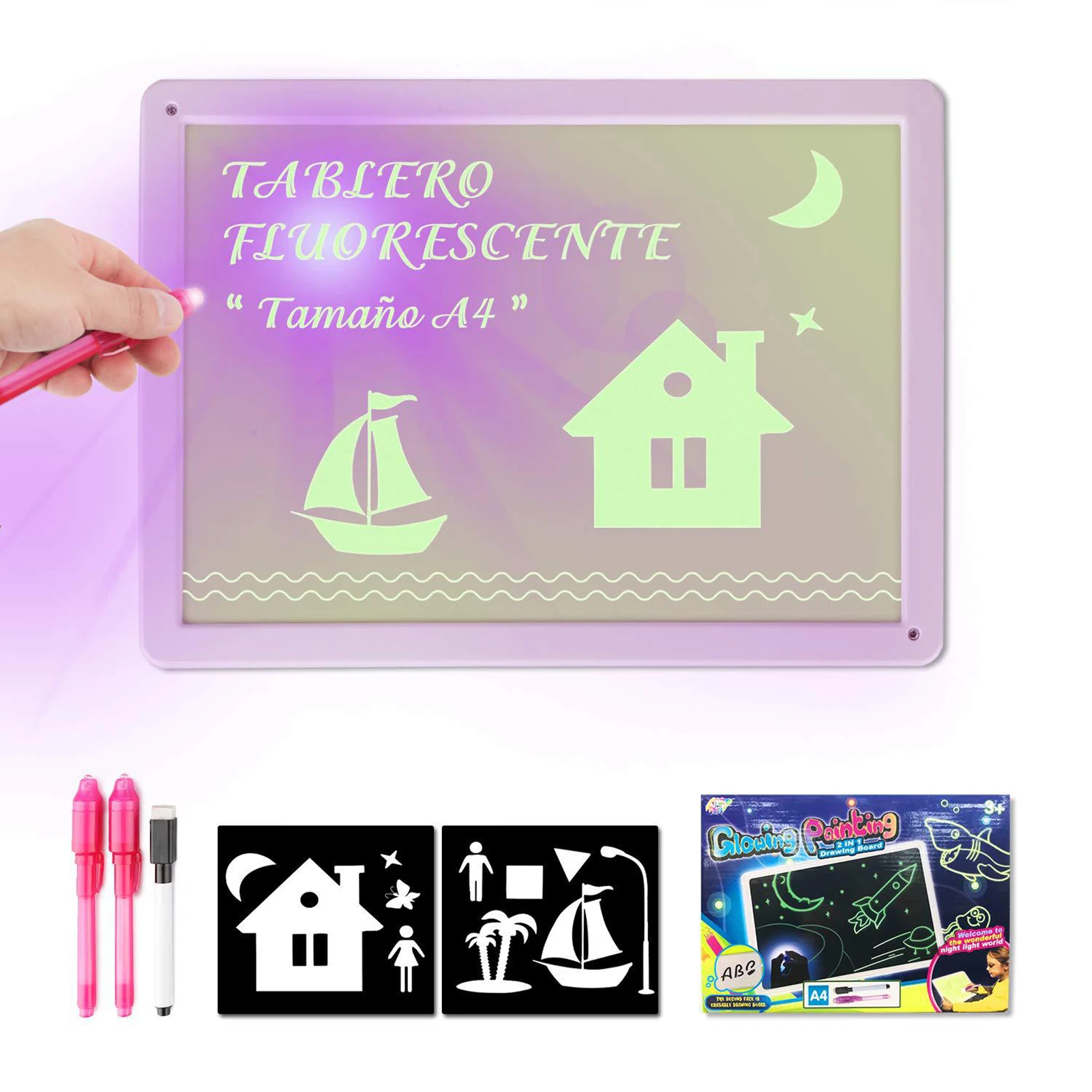 

Fluorescent Painting Board Luminous Graffiti Cartoon Painting Toy for Birthday Gifts New Year's Gifts SUB Sale