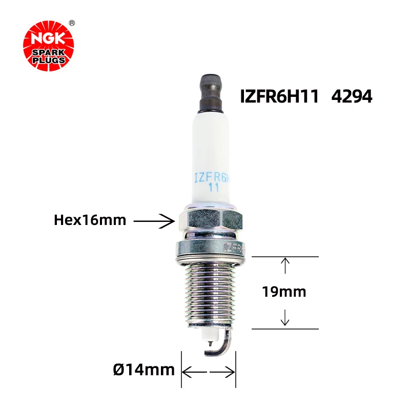 Свеча зажигания NGK Iridium Platinum IZFR6H11 4294 подходит для OE BMW 120i 318i 320i X1 X5 (4 шт.) 12120032134