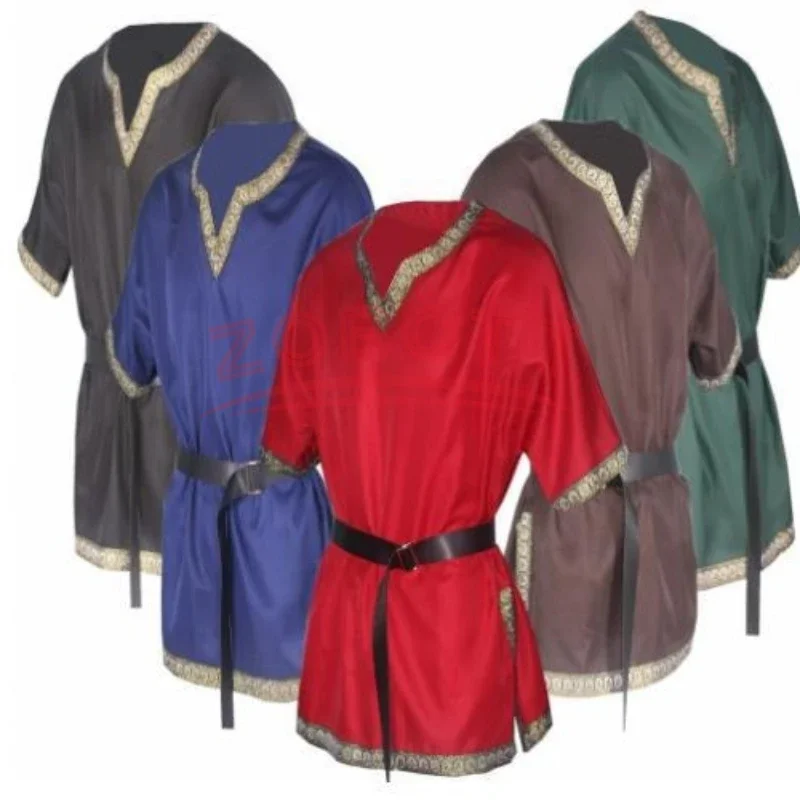 SN60 взрослый мужской костюм средневекового рыцаря-воина зеленая туника одежда