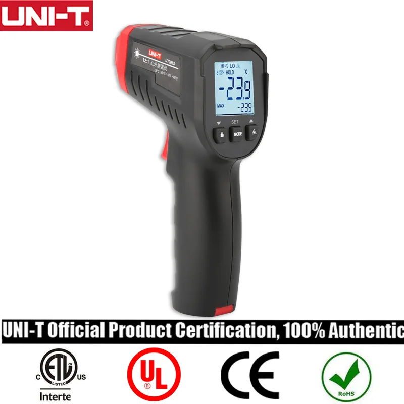 

UNI-T UT306S Digital Thermometer UT306C Non-contact industrial Infrared Laser Temperature Meter Temperature Gun Tester-50-500