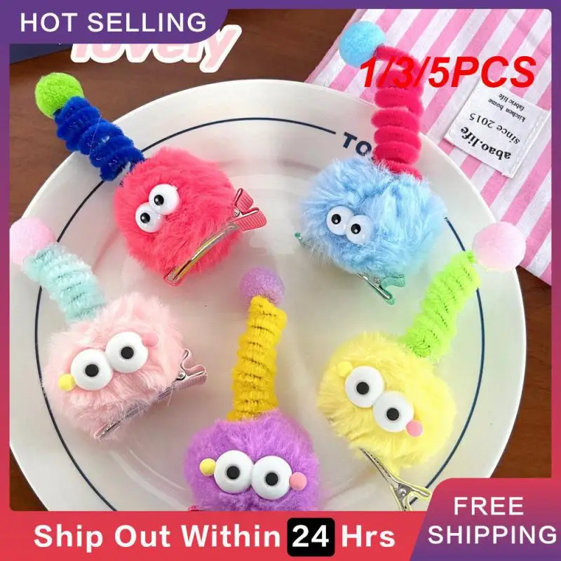 

1/3/5PCS Cartoon Hairpin Cartoon 5 Colors Bangs Clip Fashion Accessories Bb Clip Lovely Plush Hair Clip Fashion Hair Accessories