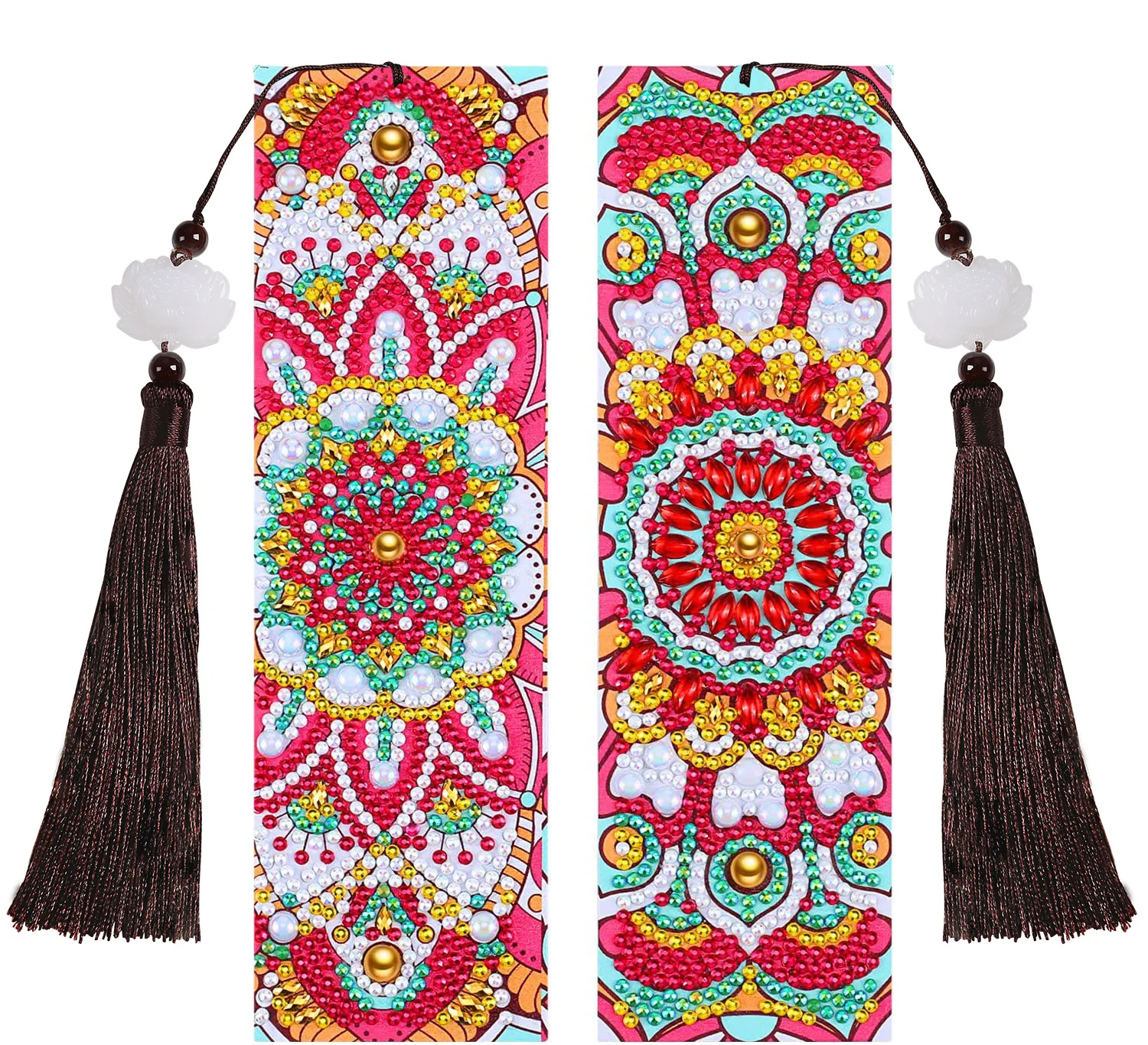 

2/pcs Tassel Diamond Embroidery Painting Bookmark Leather Shaped Diamond Mandala Logo Home Book Supplies