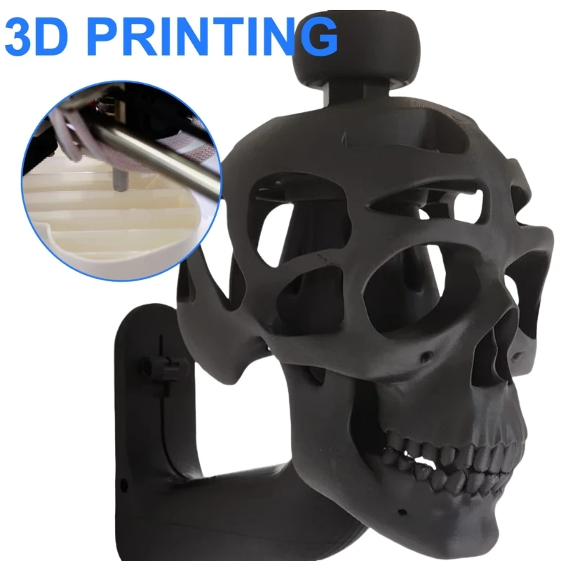 QM82 Держатель для мотоциклетных шлемов Настенная стойка 3D Форма черепа Подставка