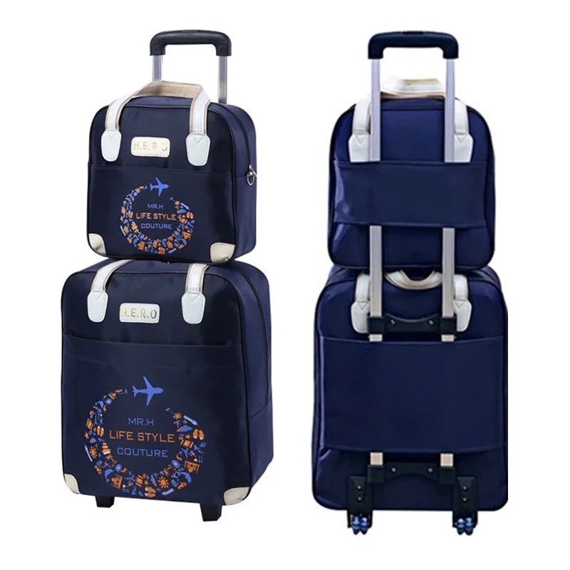 

Rolling Luggage Travel Bag On Wheels Trolley suitcase with handbag go Shopping for Girls vs Women Boarding Trolley Luggage Sets