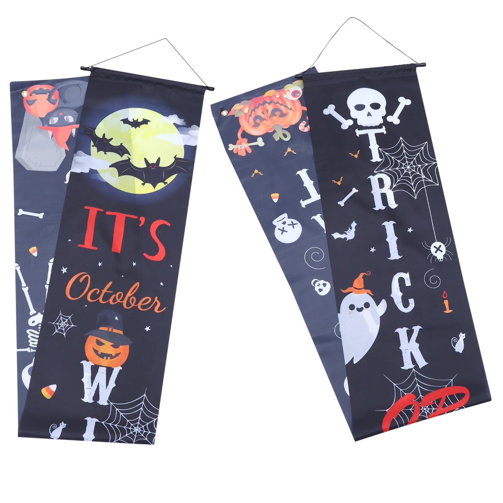 

Banner Door Sign Decor Hanging Porch Party Signs Front Witch Festival Decoration Banners Witches Treat Or Trick Couplet Curtain