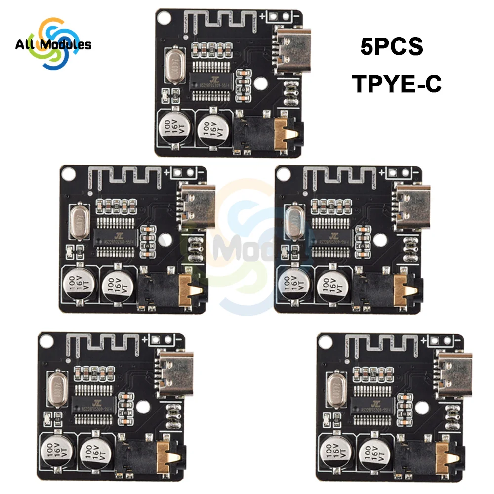 5PCS Bluetooth Audio Receiver Board Bluetooth 5.0 MP3 Lossless Decoder Board Wireless Stereo Music Module 3.7-5V XY-BT-Mini