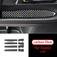 for toyota 4runner 2010 2020 real carbon fiber door handle panel sticker trim car interior accessories car interior supplies