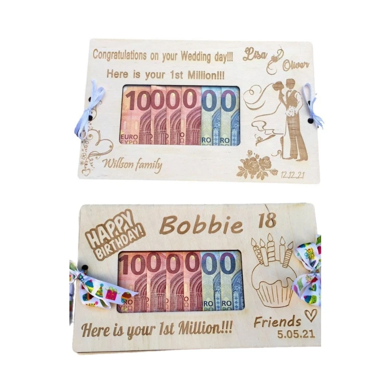 

Wedding Gift Box Wood Money Storage Boxes Card for Reception Anniversary Party Drop ship