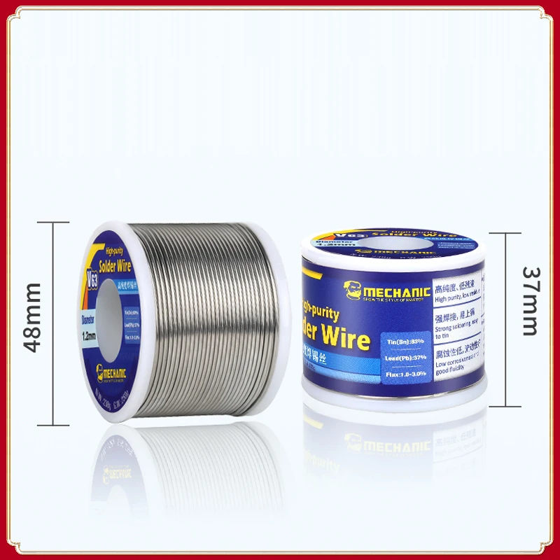 

MECHANIC 250g Solder Wire Sn/Pb 63%/37% 183℃ Rosin Solid Flux Core Tin Wire For Electrical Soldering Welding Repair Tools