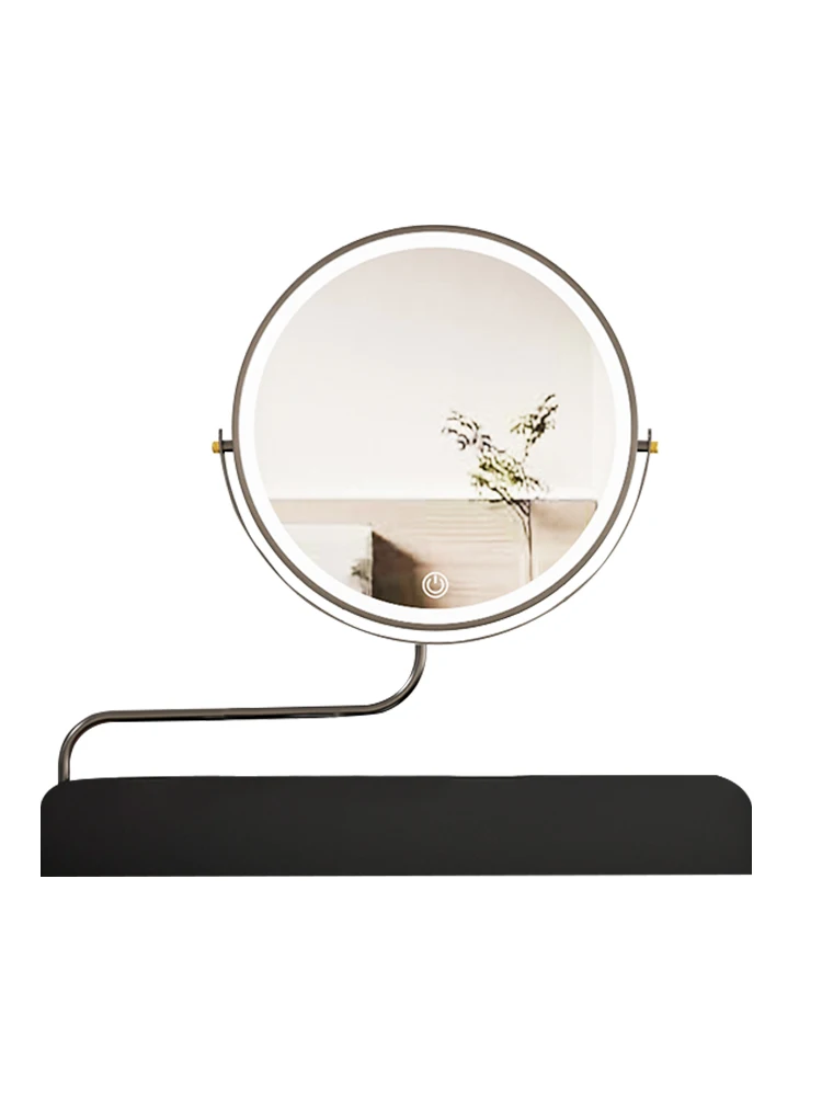 

YY Makeup Mirror Stretchable round Desktop Bedroom Log Vanity Light Mirror