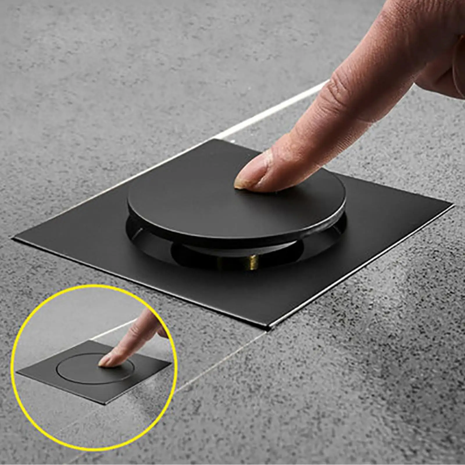 

Square Shower Floor Drain High Temperature Baking Paint Upgraded Basket with Filter for Toilet