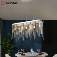 postmodern stainless steel led chain pendant lamp iron crystal chandeliers glass livingroom bedroom restaurant parlor hanging