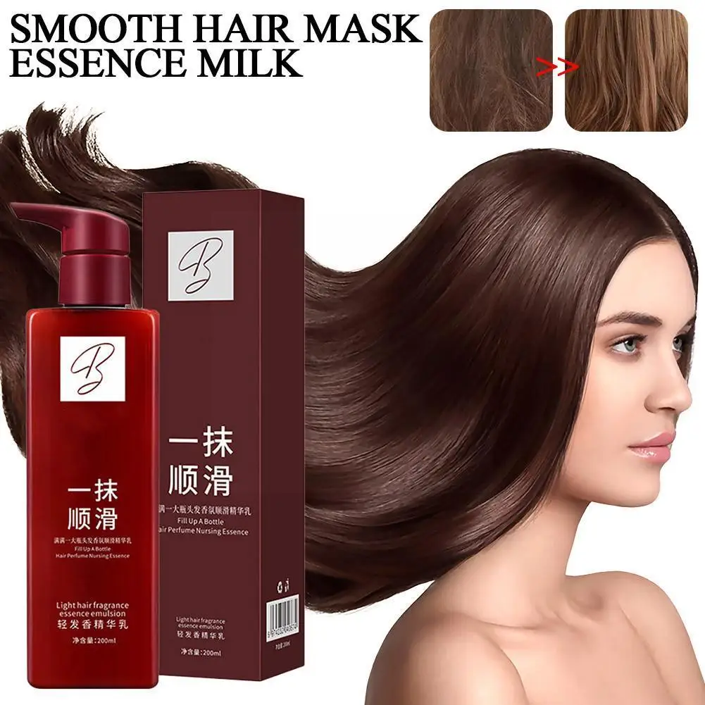 

200ml Hair Conditioner Smoothing Hair Mask Essence Leave-in Anti-Frizz Hair Cream Serum Conditioner Treatment Hair Curly Ca V3E1