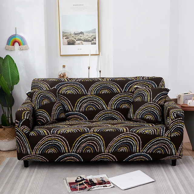 Эластичный чехол для дивана с принтом, растягивающийся универсальный чехолдля дивана в гостиную, обтягивающий чехол для кушетки, чехол для кресла