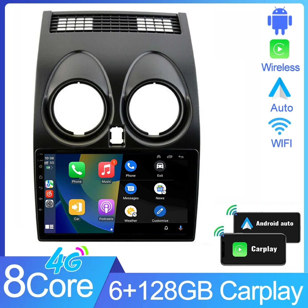 

Автомобильный радиоприемник Android 13 для Nissan Qashqai 1 J10 2006 - 2012 2013 мультимедийный видеоплеер 2 Din Carplay Стерео GPS DVD головное устройство