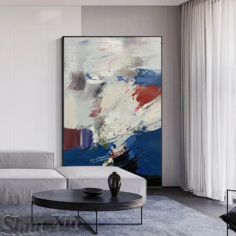 

Картина ручной работы, картины на стену, картина маслом ручной работы на холсте, большая Скандинавская Настенная картина, Современное украш...