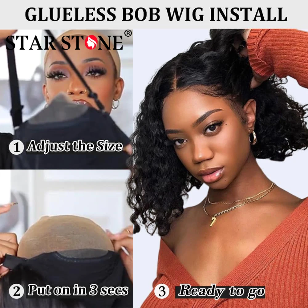 Парики из натуральных человеческих волос с глубокой волной 9x6 дюймов