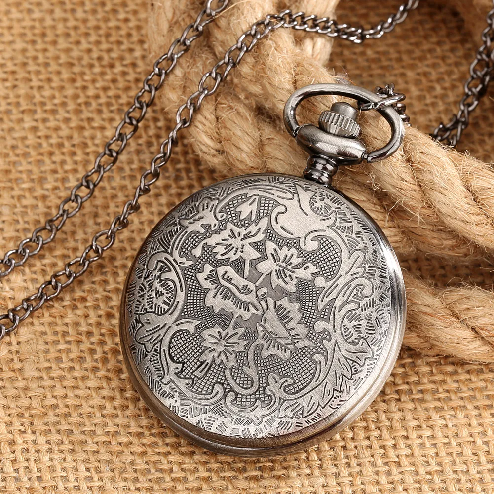 Retro Big Pocket Watch Statue of Liberty Souvenir Gift for Men Women Quartz Necklace Pocket Watch Fob Chain Relógio De Bolso