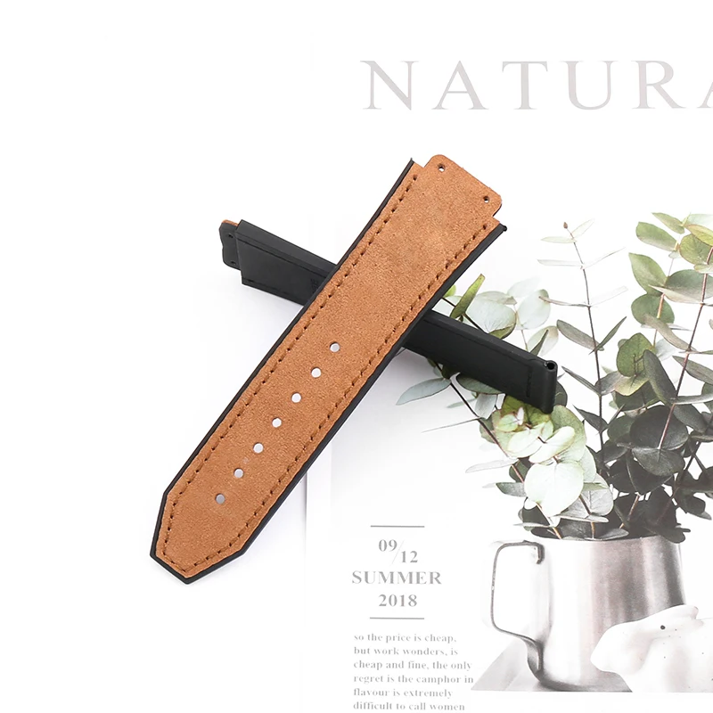 Watch accessories for Hublot Big Bang frosted leather strap men's and women's Outdoor sports strap port 25x19mm