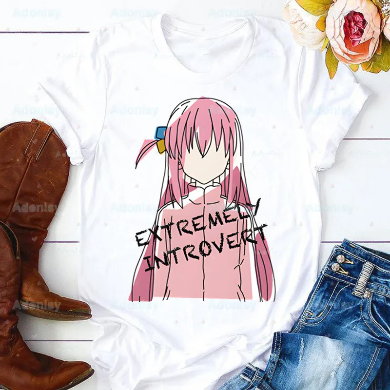 

BOCCHI THE ROCK! Anime T Shirt Women Hitori Gotoh Ijichi Nijika T-shirt Harajuku Tops Tee Cute Short Sleeve Female Tshirts