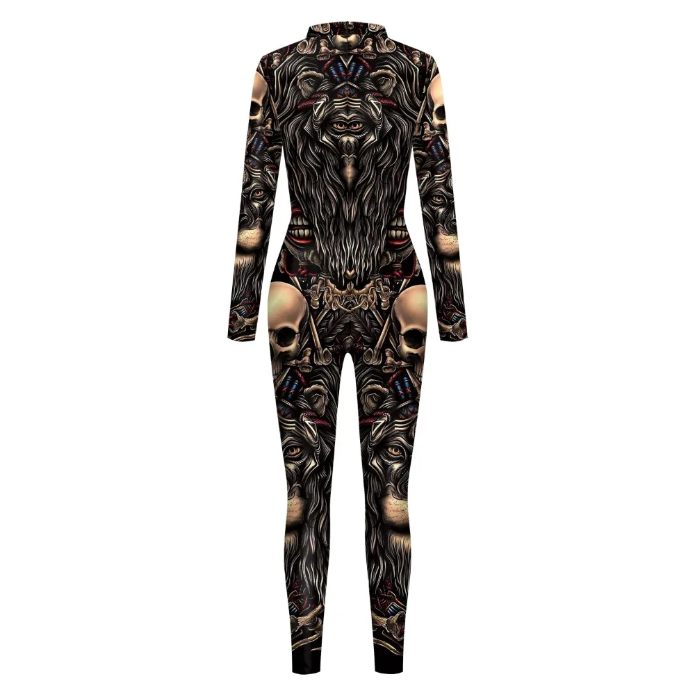 Цельнокроеный костюм с 3d-изображением головы льва цифровой печатью необычный