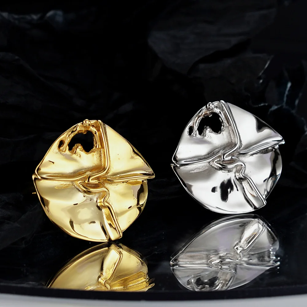 

Youth of Vigor Broken Disc Polished 925 Sterling Silver Ring Irregular Pattern Rings R1000