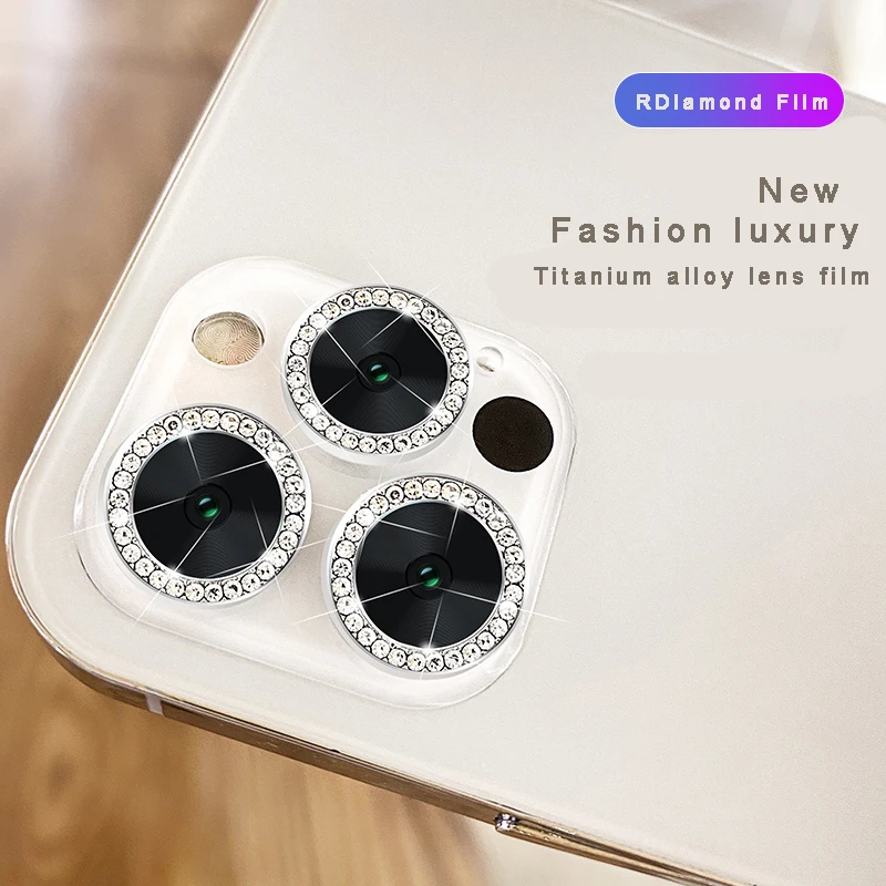 Алмазный Блеск для защиты объектива камеры iPhone 13 12 11 Pro Max Mini металлическое кольцо