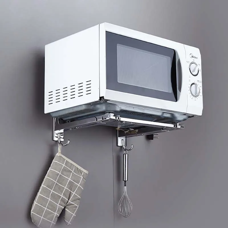 Растягивающаяся полка для микроволновой печи кухонный Органайзер из